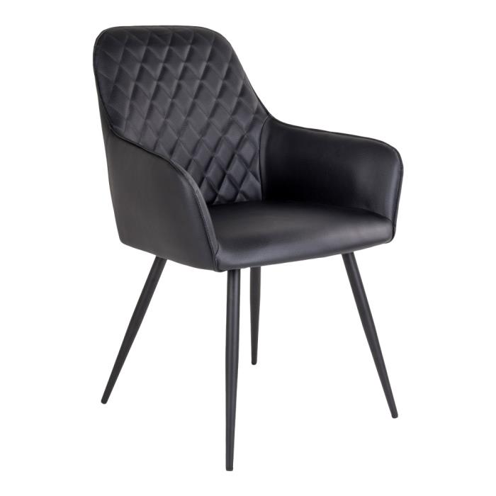 Elegant sort spisebordsstol med komfort - Fragtfri levering