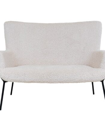 Glasgow 2-Personers Sofa i Hvid Kunstlæder med Sorte Ben
