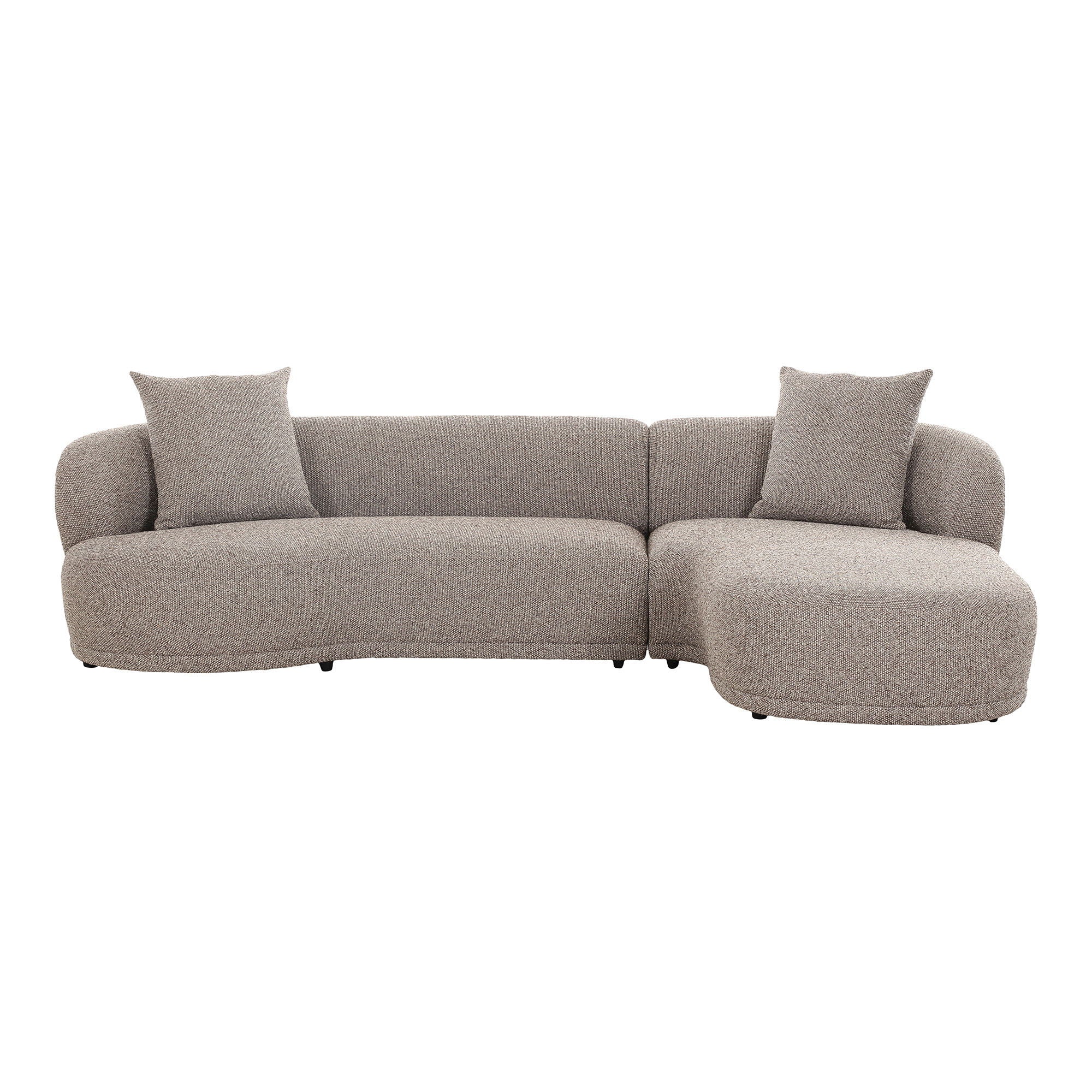Brun Højrevendt Lounge Sofa med Puder - HN1299