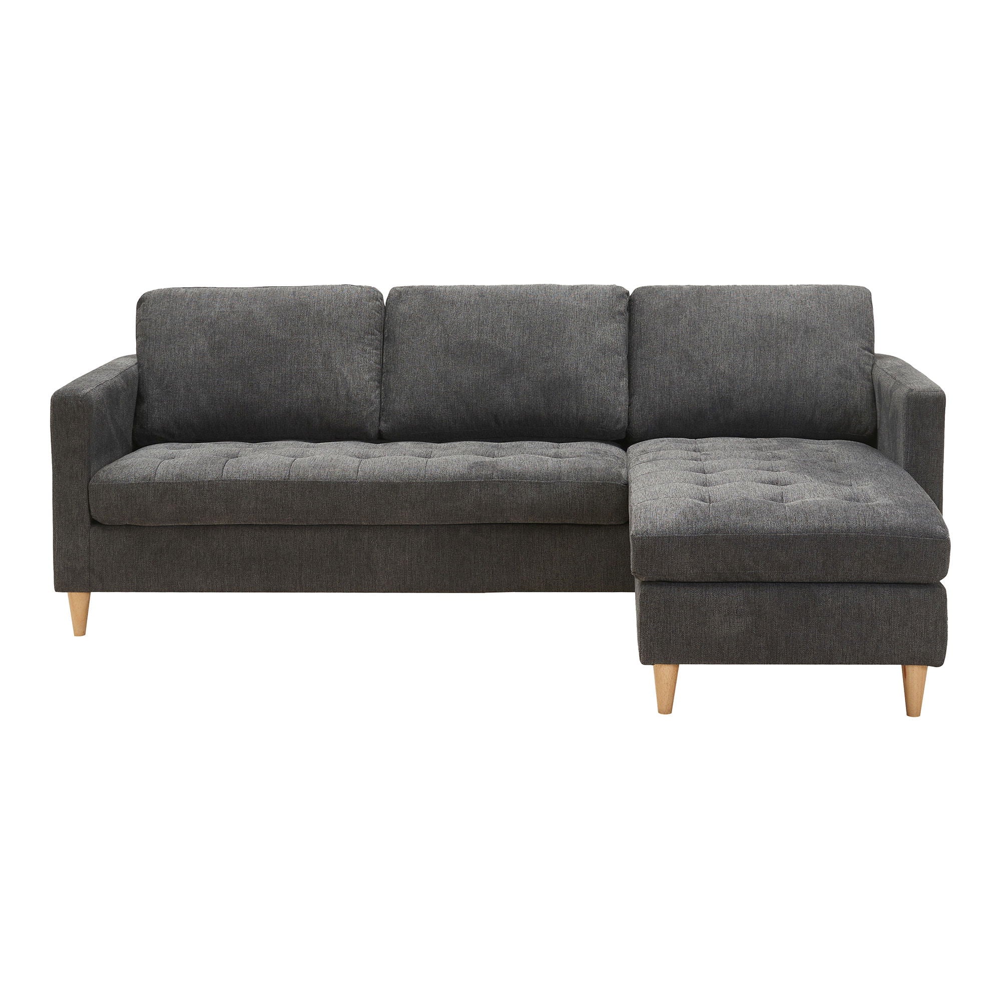 Firenze Sofa - Mørkegrå med Natur Træben til Dit Hjem