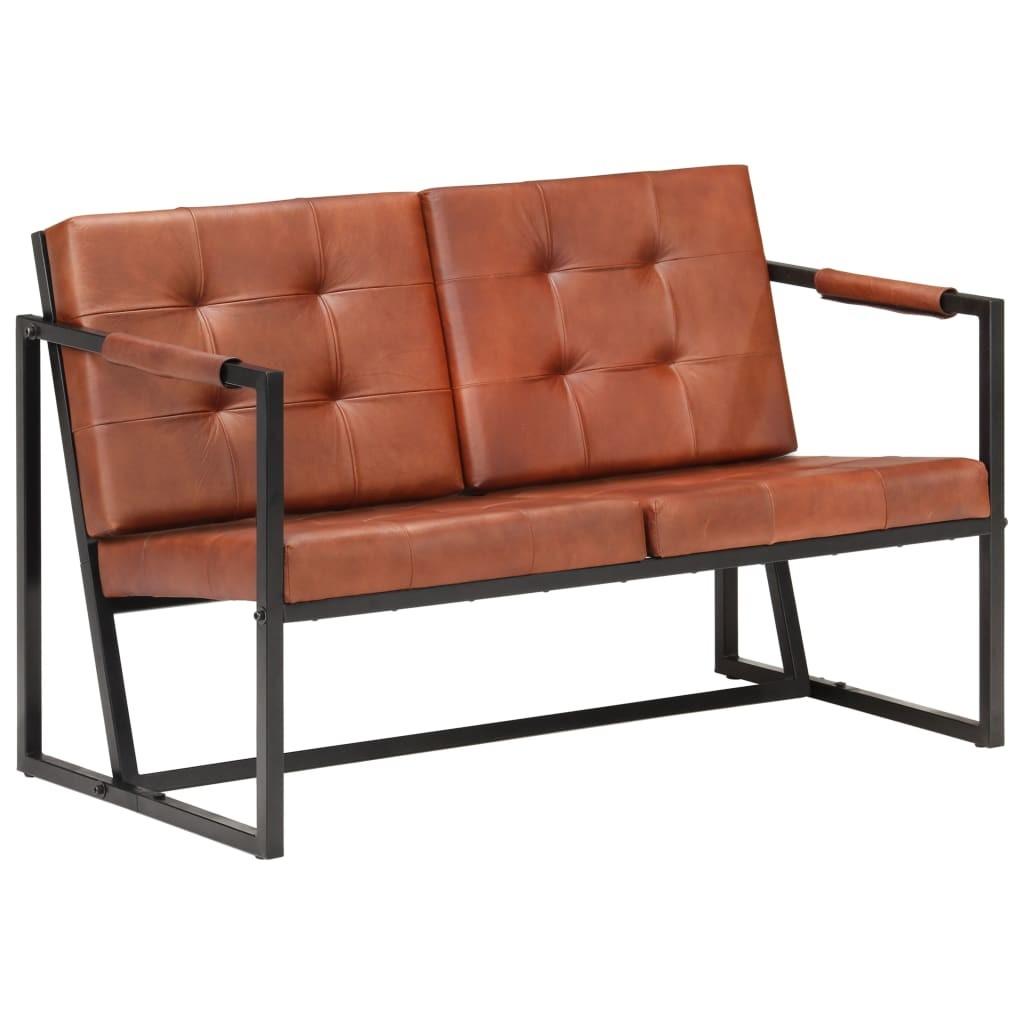 3-Personers Sofa i Ægte Gedeskind - Varm Vintage Stil