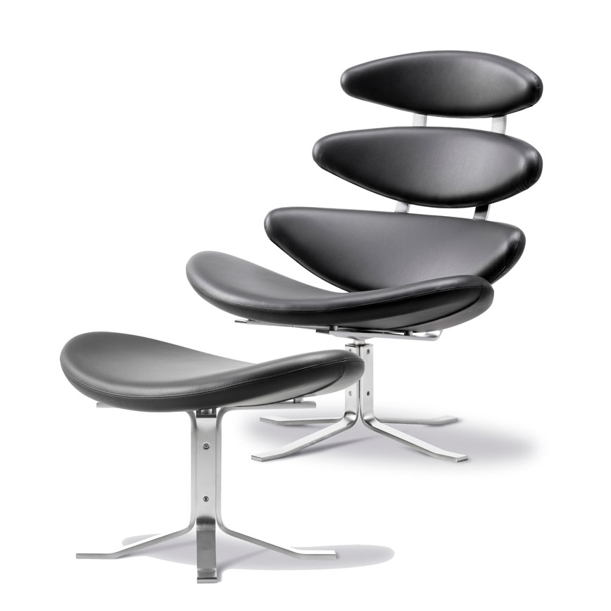 Corona Stol med Skammel - Elegant Design til Dit Hjem