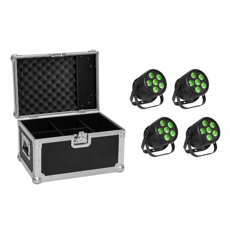 Eurolite 4x LED Silent PAR Gulvlampe - Sort Kasse