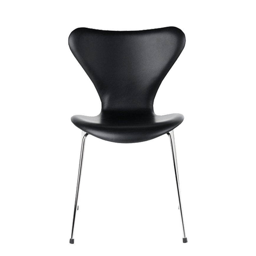 3107 Stol i Sort Læder fra Fritz Hansen - Fantastisk Tilbud!