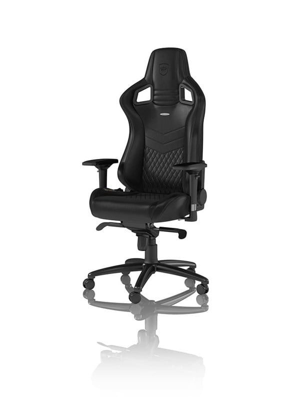 Epic Gamer Stol i Ægte Læder - Sort Læder Komfort