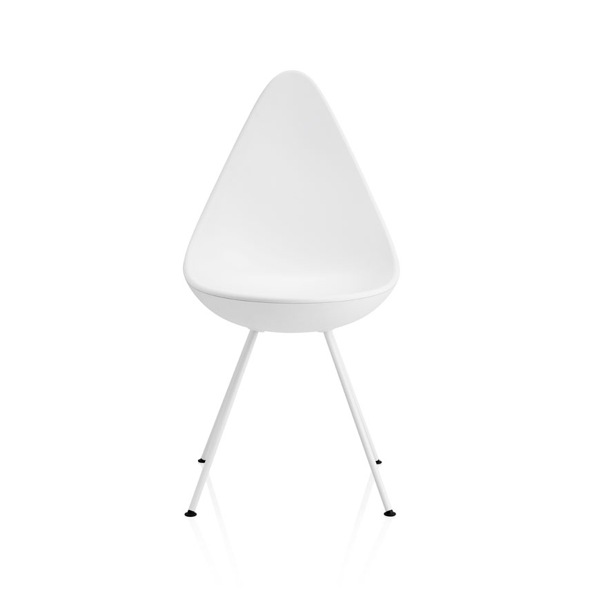 3110 Dråben Stol i Hvid fra Fritz Hansen - Black Friday Tilbud
