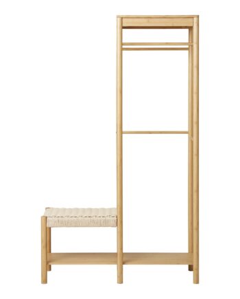 Ember Tøjstativ med Naturflet Bænk i Bambus - Black Friday!
