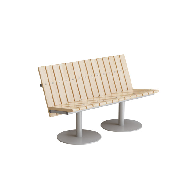 Cirkum Sofa med Høj Ryg - Alugråt Understel og Massiv Birk