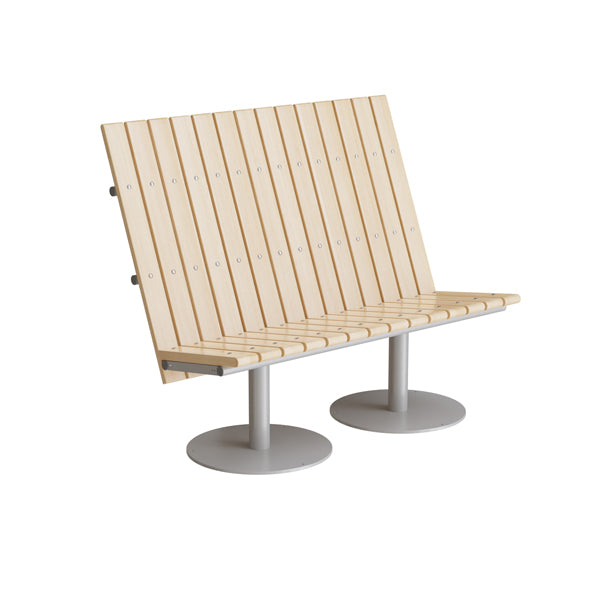 Cirkum Sofa med Høj Ryg - Massiv Birk og Alugråt Understel