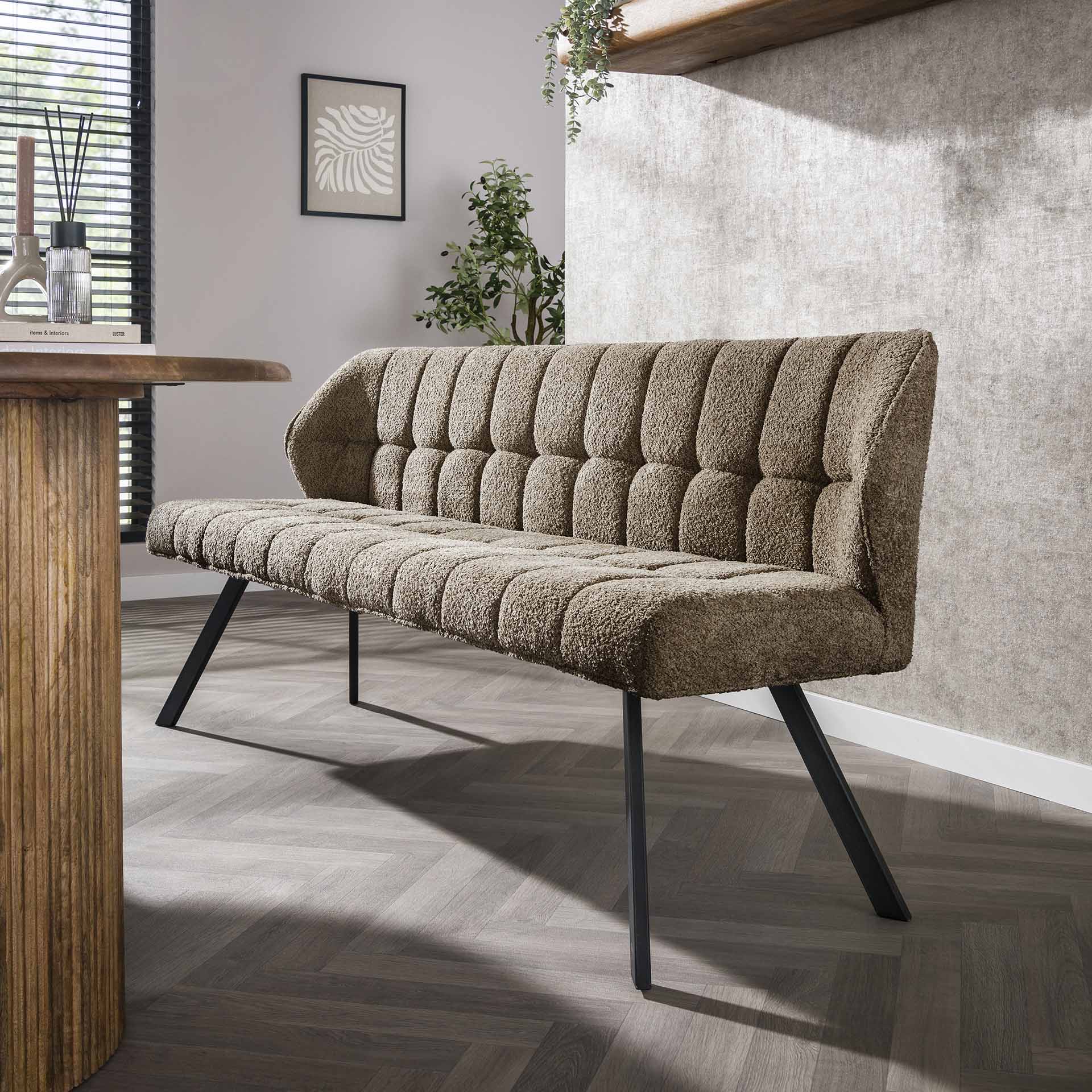 Clapton Bænk i Boucle Taupe - Moderne Design til Dit Hjem