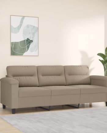 3-personers sofa i gråbrun mikrofiber - perfekt til hjemmet!