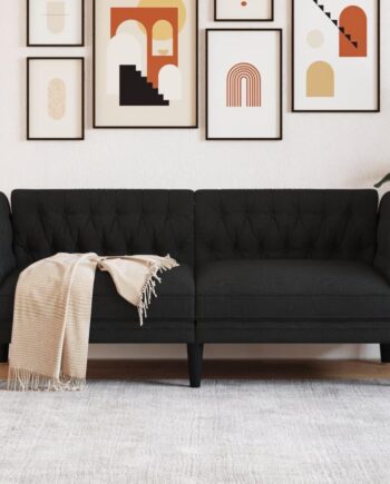 3-personers Chesterfield Sofa i Sort Stof - Kvalitet og Komfort