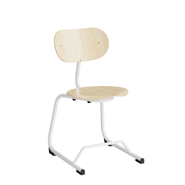 Stol Smile Birk Laminat med Hvide Ben - Black Friday Tilbud!