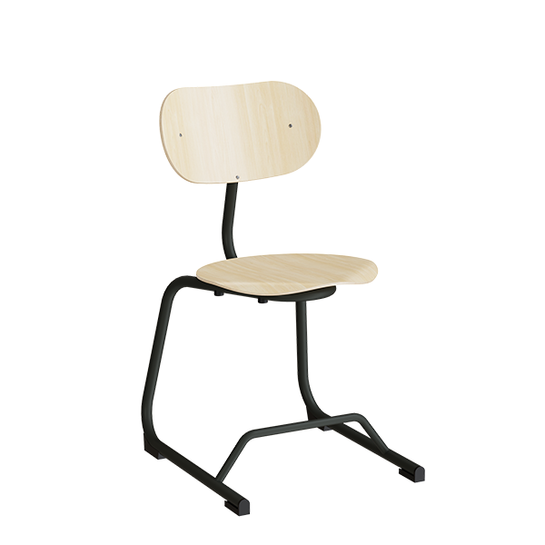 Stol Smile Birk Laminat med Sortoliven Ben - Udsalg!