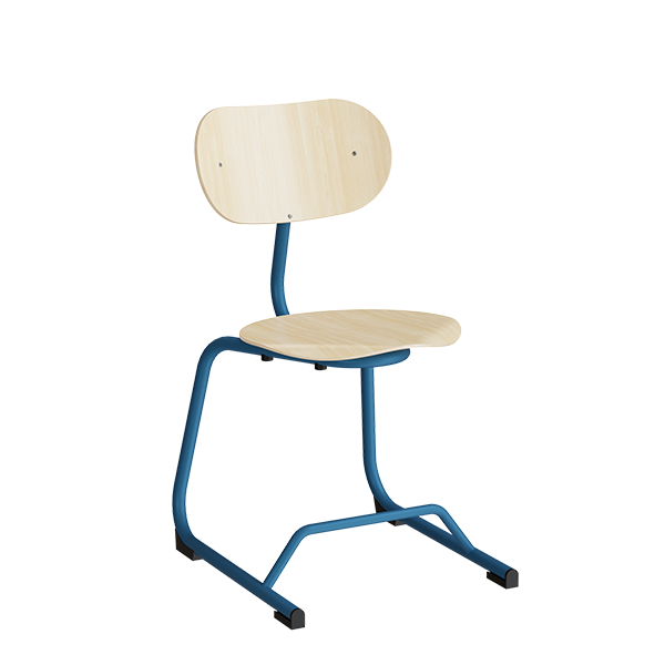 Stol Smile i Birk Laminat med Blå Ben - Fantastisk Tilbud!