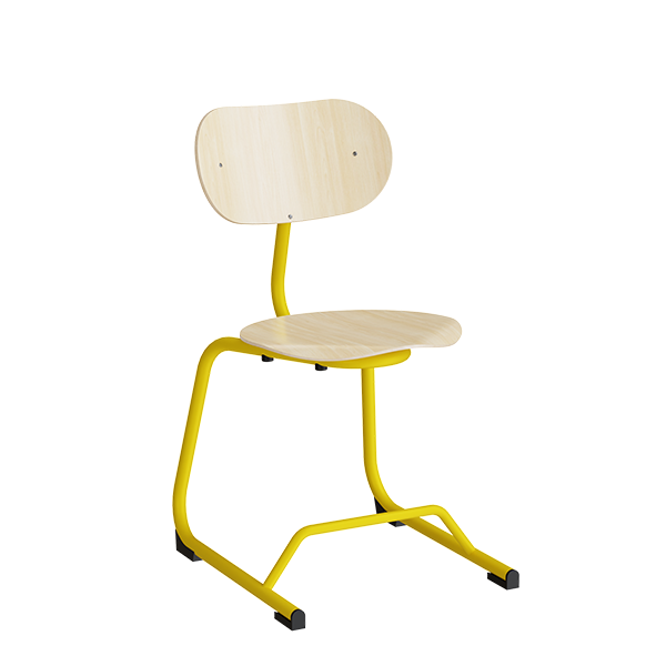 Stol Smile Birk Laminat med Gule Ben - Fantastisk Tilbud!