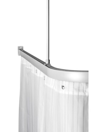 Stabil Helbøjet Skinne til Bruseområde - Grå 120x120 cm