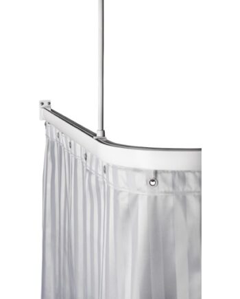 Stabil Helbøjet Skinne til Bruseområde - Hvid 120x120 cm