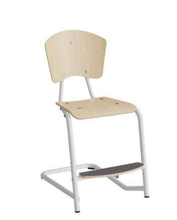 Fyran Stol 3751 med Hvide Ben og Justerbar Fodstøtte