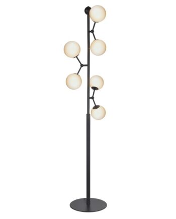Atom Gulvlampe Opal Sort - Halo Design Kvalitet