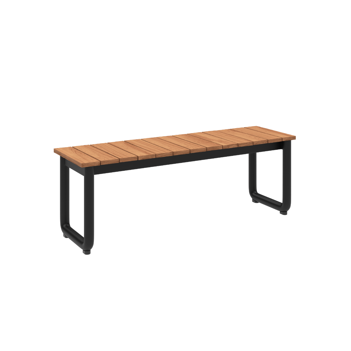 Elegant Udendørs Bænk i Aluminium og Teaktræ - Black Friday!