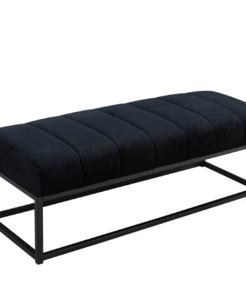 Elegant Sort Polstret Bænk med Metalben - Skyport Sneaker