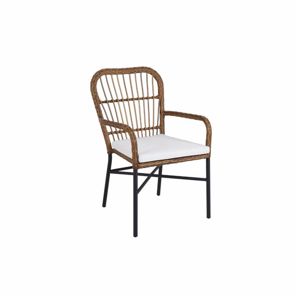 Anemon Havestol i Brun Polyrattan - Retro Stil med Hynder