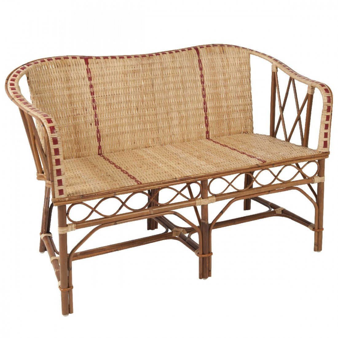 Bagatelle Rattan Bænk - Ikonisk Retro Møbel til Indendørs Brug