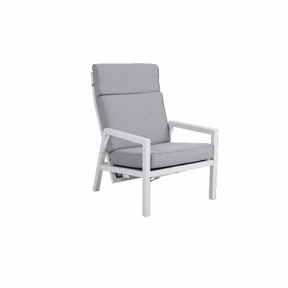 Belfort Lounge Pos Stol - Hvid Aluminium med Hynder