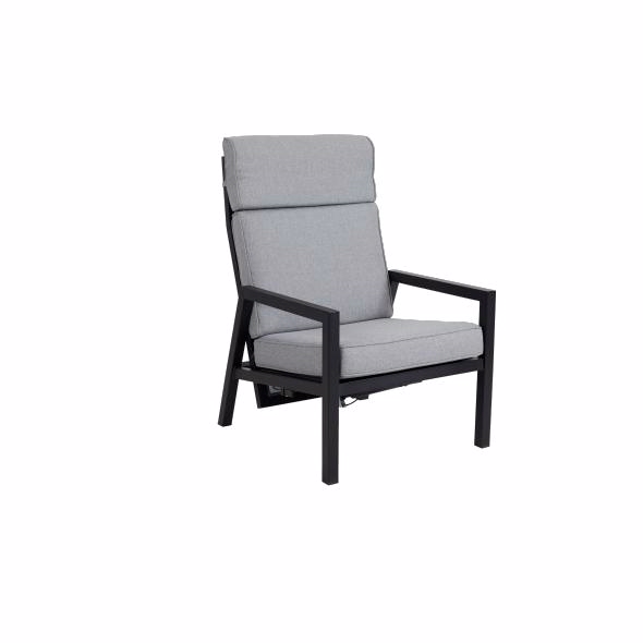 Belfort Lounge Stol i Sort Aluminium med Justerbar Ryg