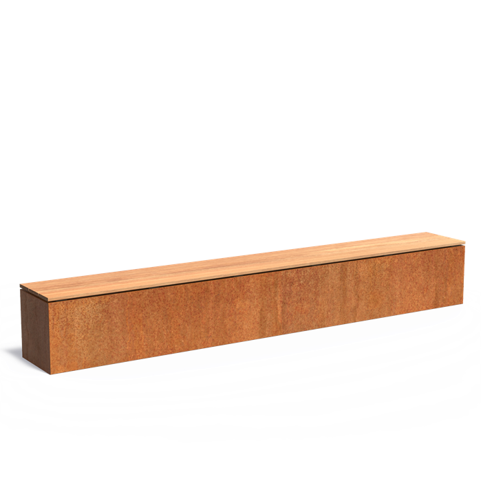 Bænk i Cortenstål 300 cm - Holdbar og stilren design