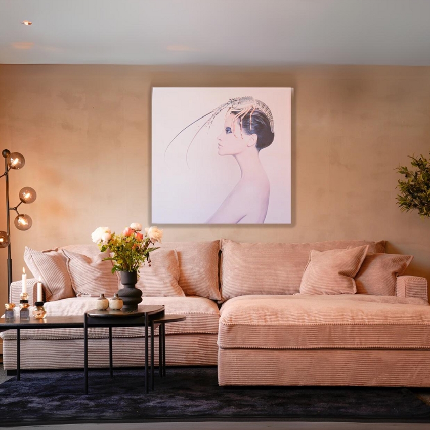 Chelsey Flamingo Fløjl Flydersofa til Stuen - Komfortabel Elegance