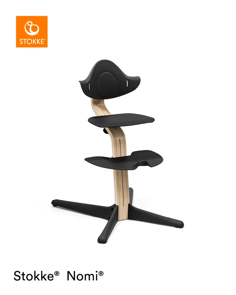 Stokke Nomi Højstol i Natural Black - Ergonomisk Design