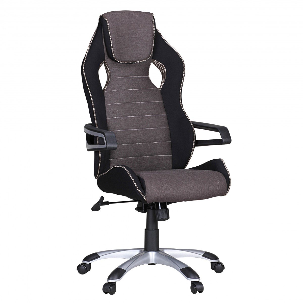 Amstyle Valentino Gamer Stol i Sølv og Sort - Ergonomisk Design