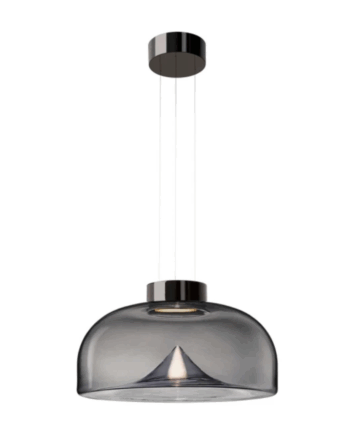 Aella Mini Pendel i Gunmetal og Røget Glas - Unik Belysning