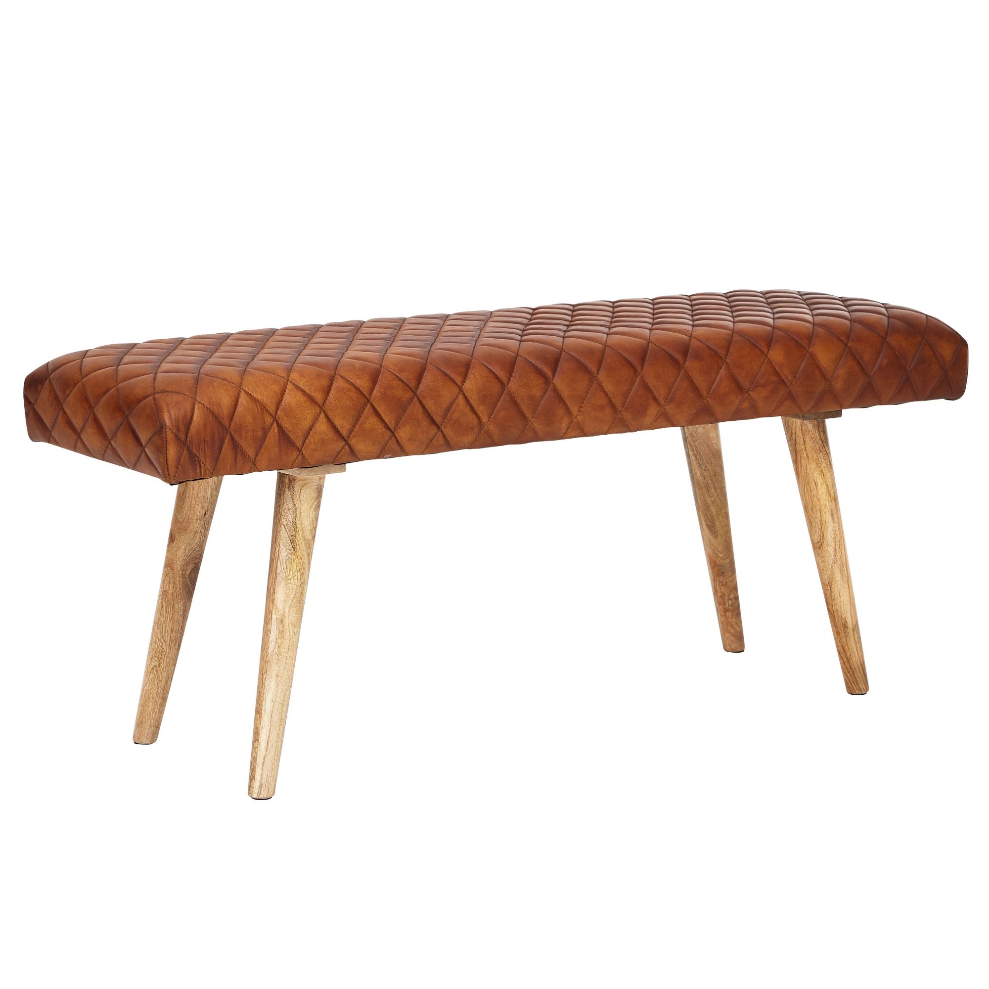 Elegant Entré Bænk i Ægte Læder - Moderne Design