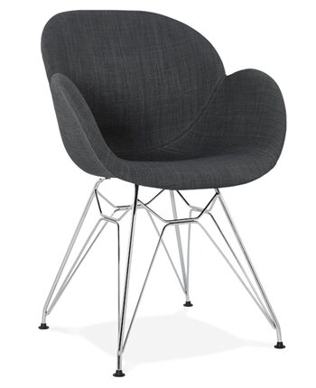 Alix Stol i Gråt Stof med Chrome - Moderne Design og Komfort