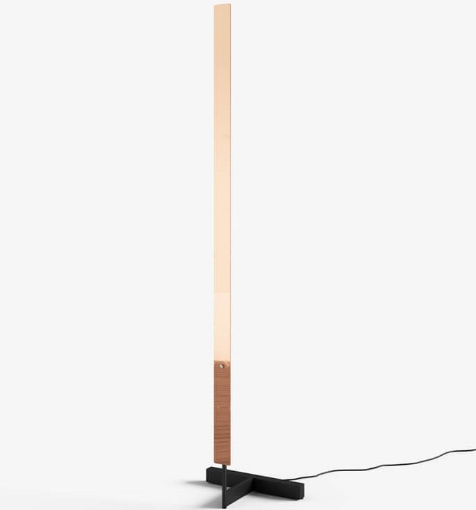 Anour F-model Gulvlampe i Poleret Kobber - Unik Design