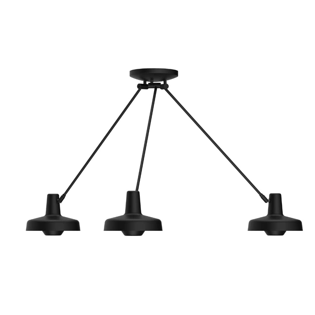 Arigato Palace Triple Loftlampe - Justerbar Sort Belysning