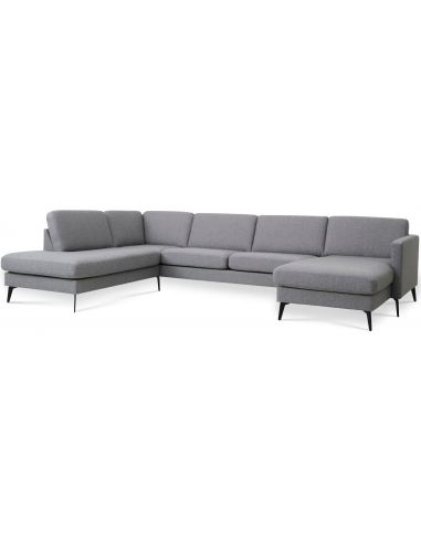 Askset Venstrevendt Sofa i Lysegrå Polyester - Udsalg!