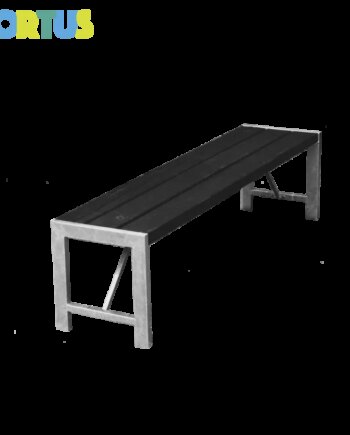 Bænk H-model Sort med Galvaniseret Stel - Perfekt til Haven