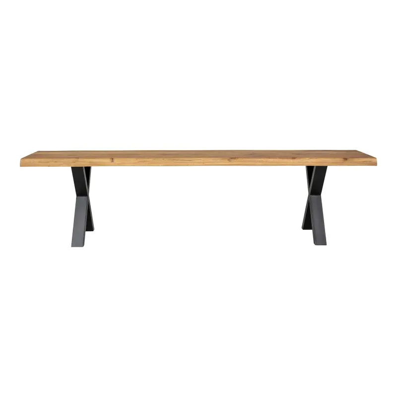 Bænk i Olieret Eg med Bølget Kant - 180x32 cm