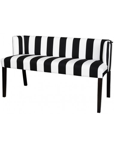 Moderne Bænk i Sort/Hvid Polyester og Træ - Hurtig Levering!