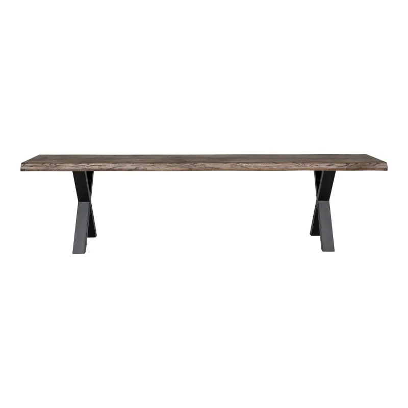 Bænk i Smoked Olieret Eg med Bølget Kant - 180x32 cm