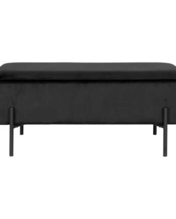 Bænk i Sort Velour med Opbevaring - Elegant Design