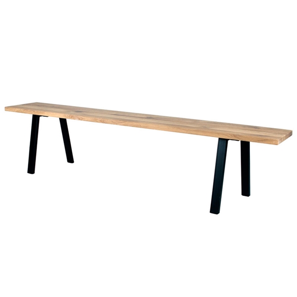 Bænk i Hvid Olieret Eg med Metalstel - Elegant Design