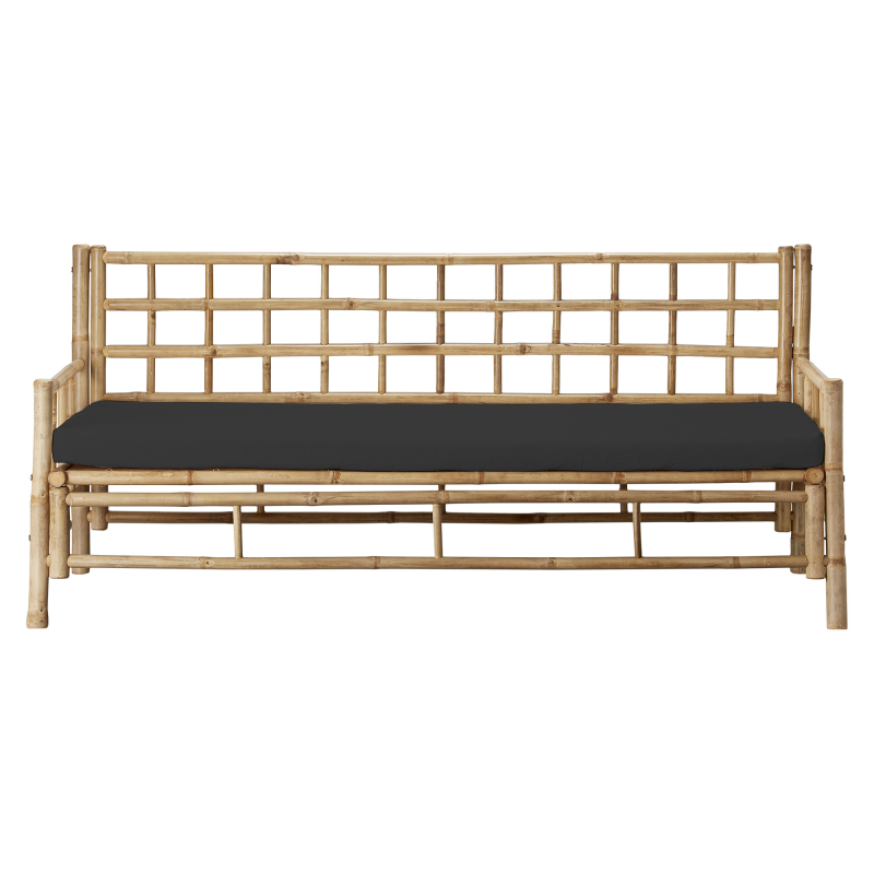 Bambus Sofa med Sort Madras - Gratis Levering!