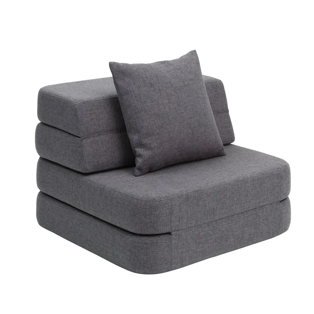 Sofa Fold Single Soft i Mørkegrå - Multifunktionel Møbel