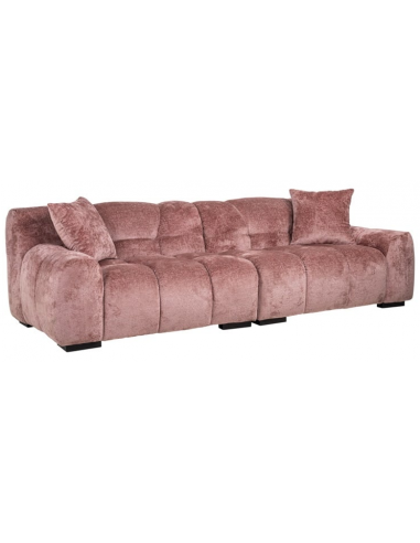 Charelle 3-Personers Sofa i Pink Chenille - Sort Ben