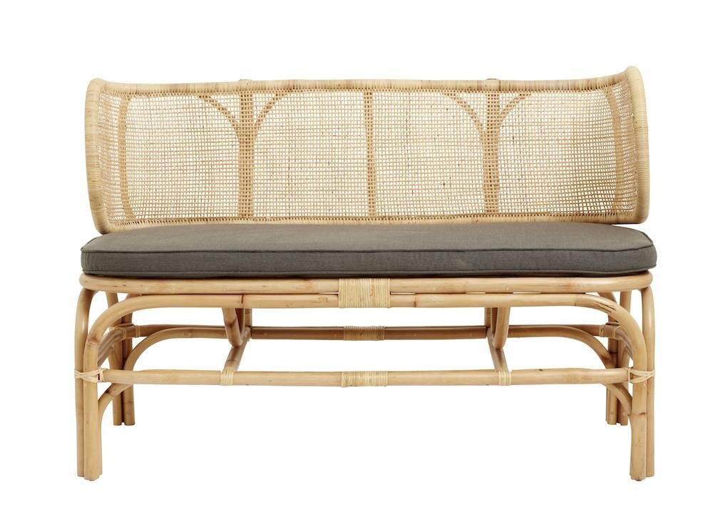 Bali Bænk med Grå Hynde - Elegant Design til Dit Hjem